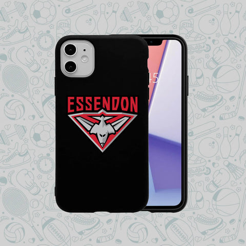 Phone Case Rubber Plastic Essendon Bombers AFL Print