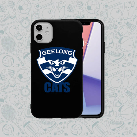 Phone Case Rubber Plastic Geelong Cats AFL Print