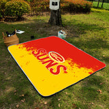 Gold Coast Suns AFL Picnic Blanket Mat Beach Outdoor Waterproof