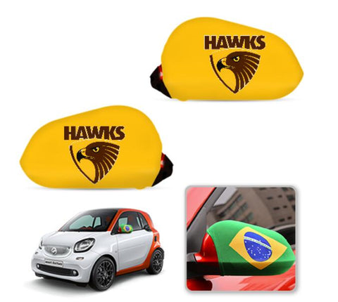 Hawthorn Hawks AFL Car Mirror Covers Side Rear-View Elastic