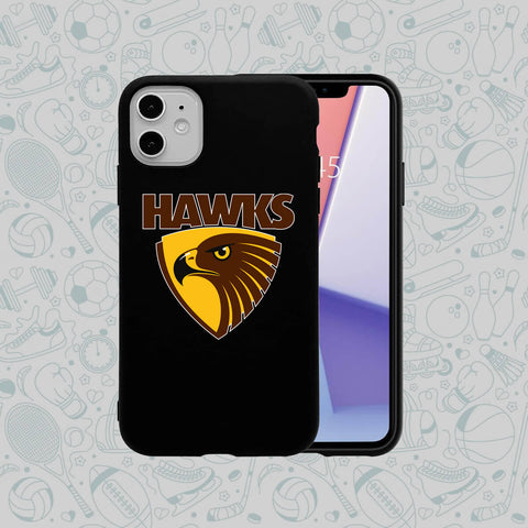 Phone Case Rubber Plastic Hawthorn Hawks AFL Print