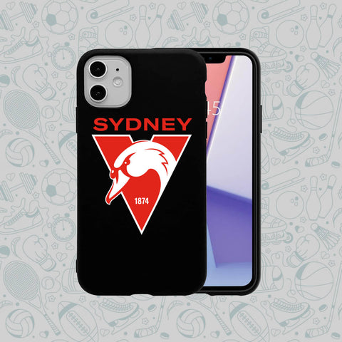 Phone Case Rubber Plastic Sydney Swans AFL Print